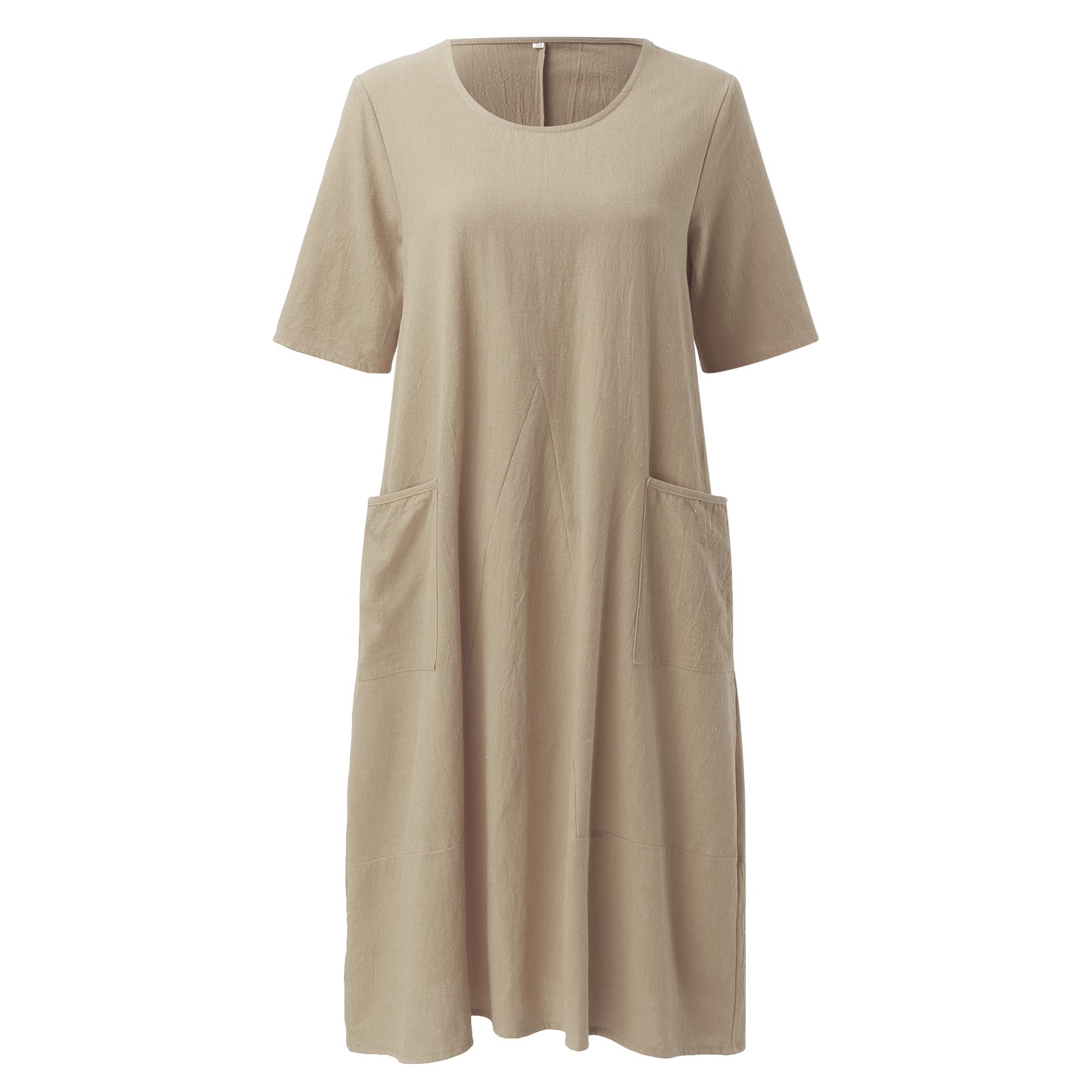 thumbnail image 5 of Vestido largo bohemio para mujer talla grande - Manga corta, cuello en V, estampado floral - Poliéster ligero, informal para la oficina/vacaciones/fiestas, 5 of 5